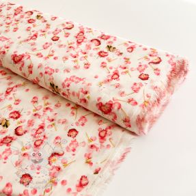 Viskóza RAYON POPLIN Pink flowers design B digital print