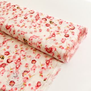 Viskóza RAYON POPLIN Pink flowers design B digital print
