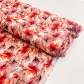 Viskóza RAYON POPLIN Leafs design C digital print