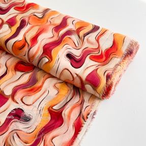 Viskóza RAYON POPLIN Wavy design C digital print