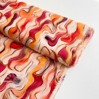 Viskóza RAYON POPLIN Wavy design C digital print