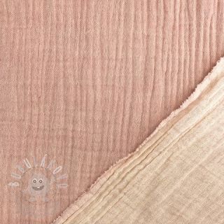Dvojitá gázovina/mušelín MELANGE pink