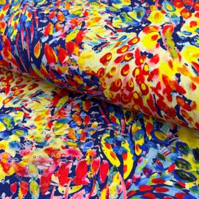 Úplet VISCOSE LYCRA HEAVY Watercolor Abstract design A digital print