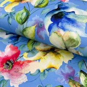 Úplet VISCOSE LYCRA HEAVY Summer flowers design E digital print