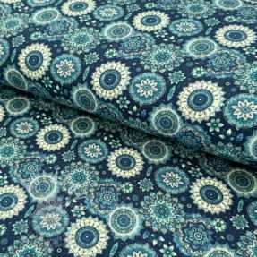 Úplet VISCOSE LYCRA HEAVY Fleur design A digital print