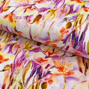 Úplet VISCOSE LYCRA HEAVY Bright botanical design C digital print