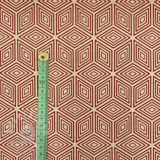 Dekorační látka Linenlook Blocks 3D Illusion cherry