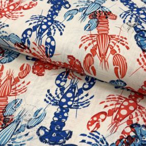 Viskóza se lnem Lobster digital print