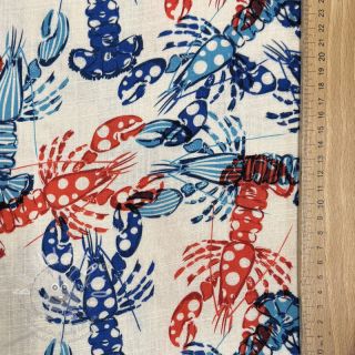 Viskóza se lnem Lobster digital print
