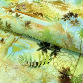 Viskóza se lnem Egypt design A digital print
