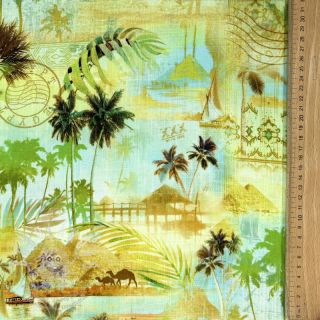 Viskóza se lnem Egypt design A digital print