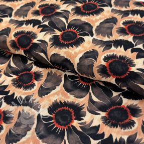 Viskóza se lnem Sunlower design B digital print