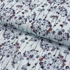 Viskóza se lnem Agapanthus design B digital print