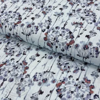 Viskóza se lnem Agapanthus design B digital print
