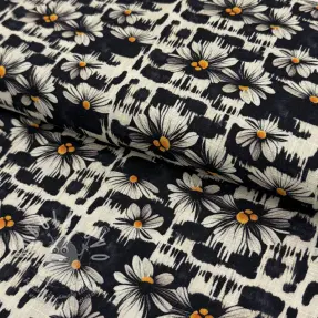 Viskóza se lnem Daisy design A digital print