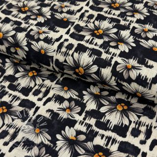 Viskóza se lnem Daisy design A digital print