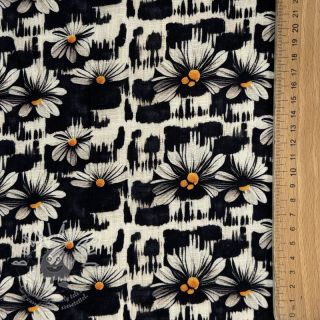 Viskóza se lnem Daisy design A digital print