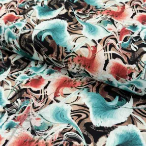 Viskóza se lnem Paint chaos design B digital print