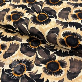 Viskóza se lnem Sunlower design A digital print