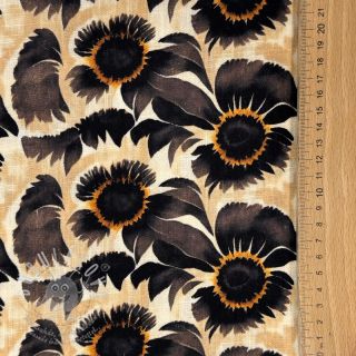 Viskóza se lnem Sunlower design A digital print