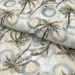 Viskóza se lnem Palm tree digital print