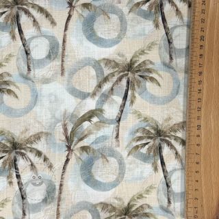 Viskóza se lnem Palm tree digital print