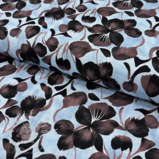 Viskóza se lnem Lotus design A digital print