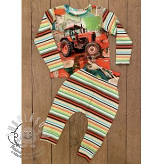 Úplet Great big farm green stripe digital print