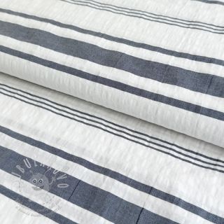 Bavlněná látka YARN DYED Structure navy