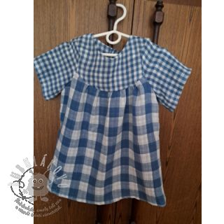 Dvojitá gázovina/mušelín Double sided CHECKS MINI indigo