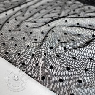 Tyl na TUTU STRETCH Dot black