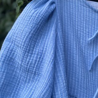 Dvojitá gázovina/mušelín YARN DYED Stripes light blue