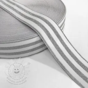 Guma hladká 4 cm LUREX SILVER off white