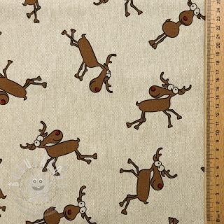 Dekorační látka Linenlook premium Moose Funny Comic