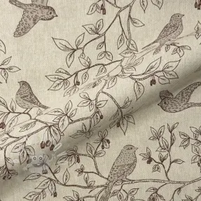 Dekorační látka Linenlook premium Branch Bird Song