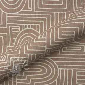 Dekorační látka Linenlook premium Curve Maze Line