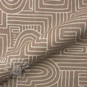 Dekorační látka Linenlook premium Curve Maze Line