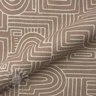 Dekorační látka Linenlook premium Curve Maze Line