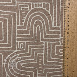 Dekorační látka Linenlook premium Curve Maze Line
