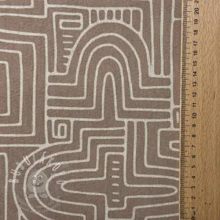 Dekorační látka Linenlook premium Curve Maze Line