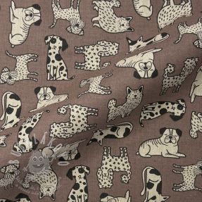Dekorační látka Linenlook premium Dog Wildlife Art