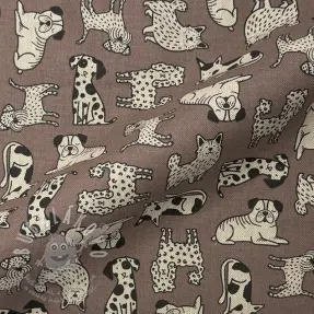 Dekorační látka Linenlook premium Dog Wildlife Art
