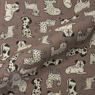 Dekorační látka Linenlook premium Dog Wildlife Art