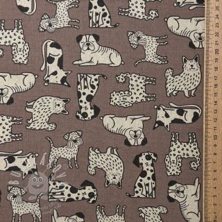 Dekorační látka Linenlook premium Dog Wildlife Art