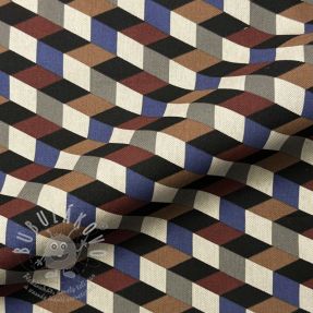 Dekorační látka Linenlook premium Cube Illusion Art