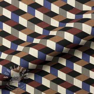 Dekorační látka Linenlook premium Cube Illusion Art