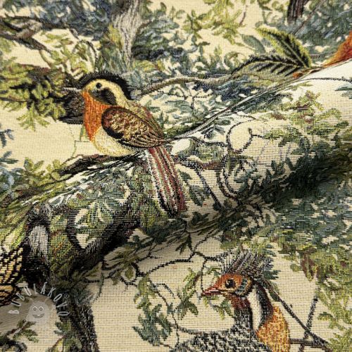 Dekorační látka GOBELIN PREMIUM Bird Heritage Forest