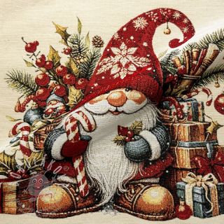 Dekorační látka GOBELIN PREMIUM Happy Santa PANEL