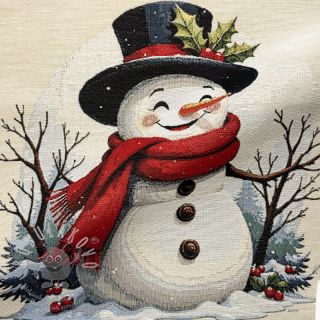 Dekorační látka GOBELIN PREMIUM Happy Snowman PANEL