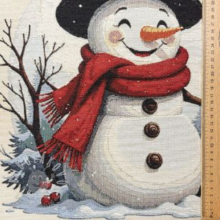 Dekorační látka GOBELIN PREMIUM Happy Snowman PANEL